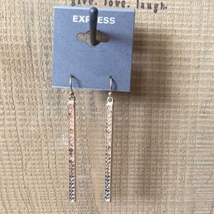 2/$12 Express Gold & Silver Crystal Stick Earrings
